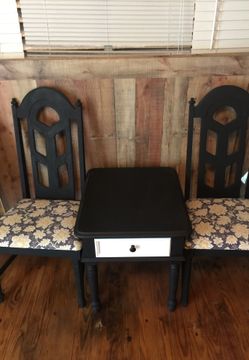 Table and two chairs