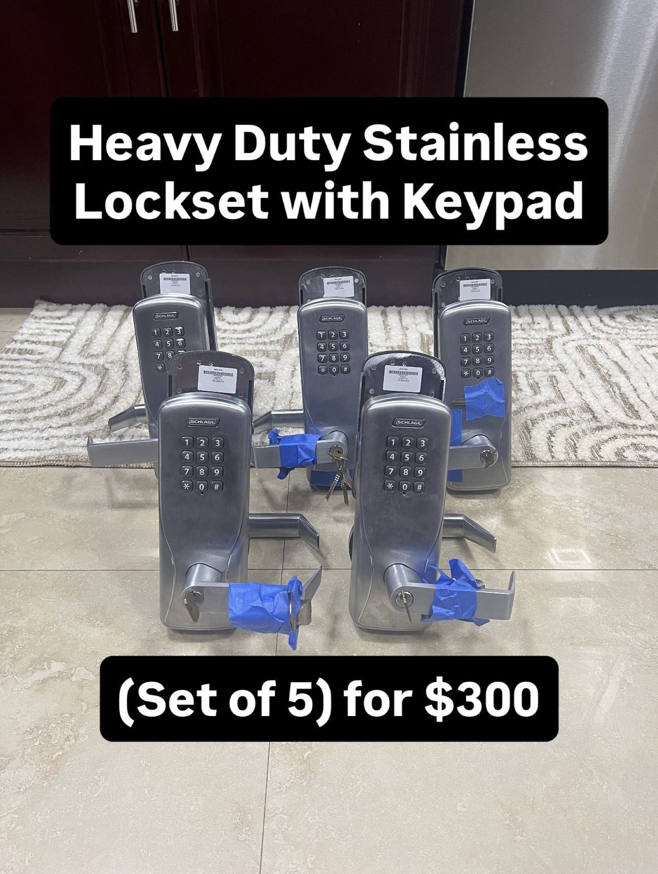 Heavy Duty Stainless Steel Lockset With Keypad (Set Of 5) NEED GONE ASAP!