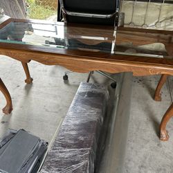 Console Table Wood & Glass