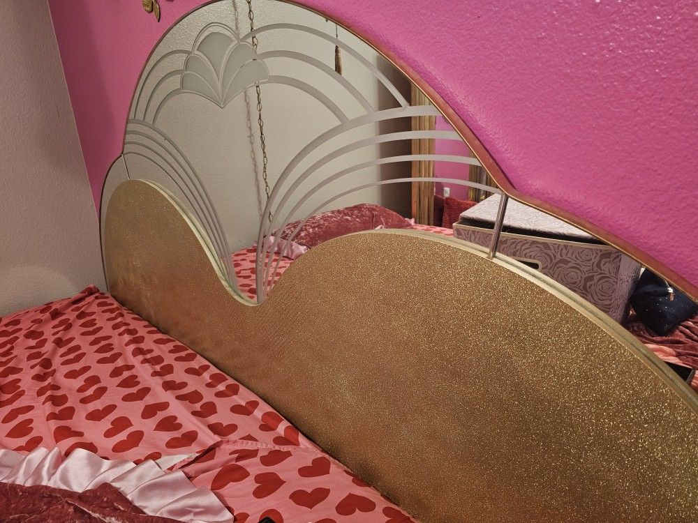 Glitter Mirrored Queen Headboard
