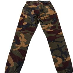 Levi’s Denizen Women’s Sz XS Green Army Camo Jogger Drawstring Sweatpants Pre Owned 