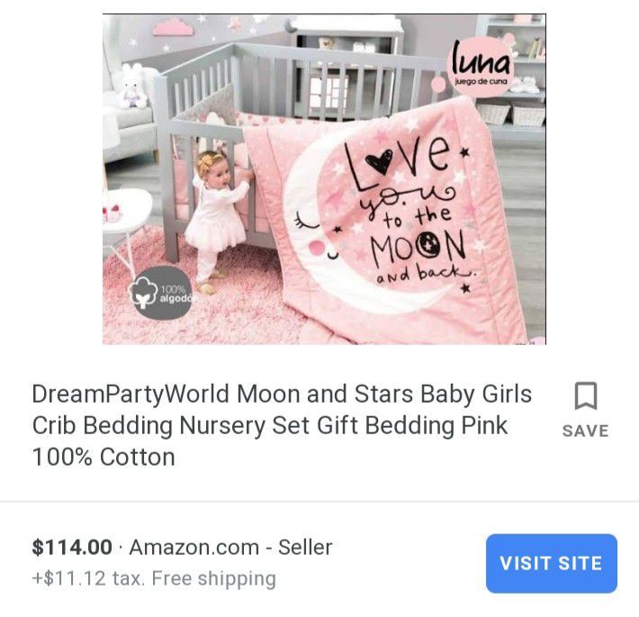 Baby girl bed set / I love you to the moon and back