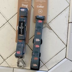 Dog Collar And Leash Lucy And Co medium pine tree design