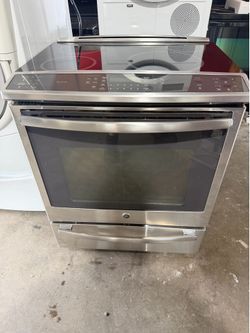 Ge profile stove induction convection oven stainless steel slide in