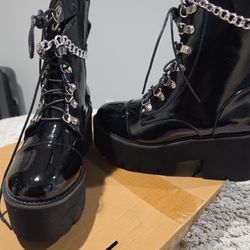 Expensive Black Boots Size 7 Or 8 Fits 3 Iches