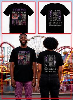 Tokyo State of Mind Graphic T-Shirt – Tokyo Nights Collection | Front & Back Print | Brand New