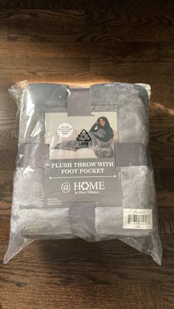 @ Home Plush Throw Blanket with Foot Pocket