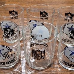 Vintage Collectible Dallas Cowboys Bar Glasses 
