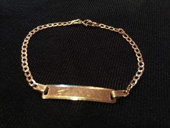 14k solid gold children bracelet long 6" grams 2