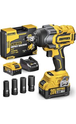  Brushless Impact Wrench, 775Ft-lbs High Torque impact gun, 4.0Ah Battery Operate