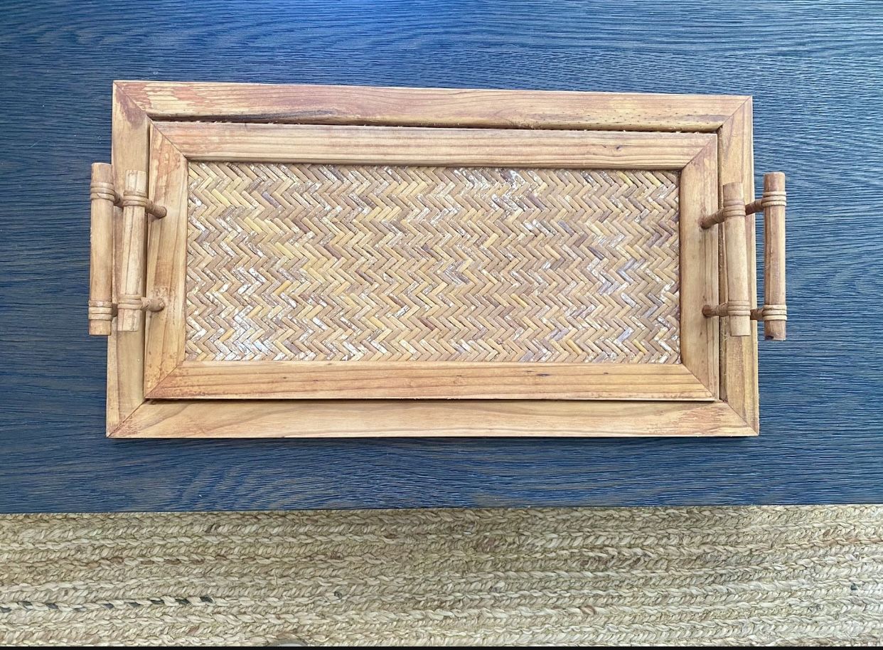 Bamboo Rattan Wicker Serving Trays