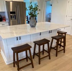 Beautiful Farmhouse Wood Counter Height Barstool