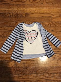 2T shirt with attached sweater
