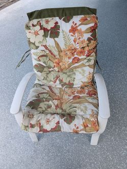 Outdoor Patio Chair with Tropical Floral Cushion