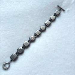 ✨ VINTAGE 925 STERLING SILVER THICK CHUNKY BRACELET STUNNING TOGGLE CLASP ✨