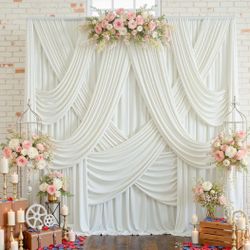 20ftx12ft Ivory Backdrop Curtain(4 panels 5ftX12ft) -NEW (3516/2)