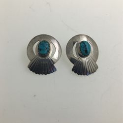 Turquoise Silver Earrings S925 13.3 Grs 