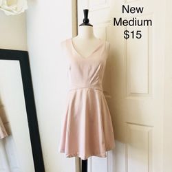 Pink Satin Dress Medium