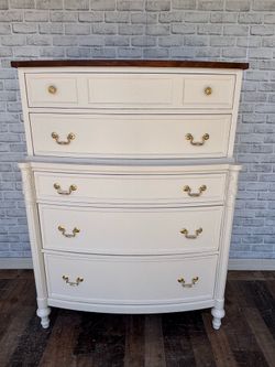 Vintage Tall Two Tone Dresser