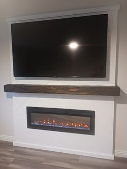 Shiplap Fireplace Wall Buildout.