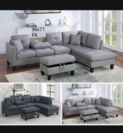 Sectional with ottoman set