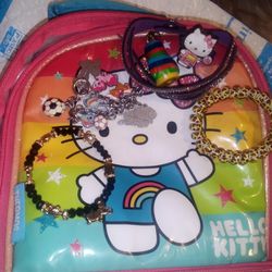 Hello Kitty Mini Backpack And Accessories 
