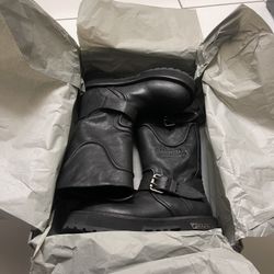Balenciaga Venom Buckle Detailed Boots Black Leather Size 37