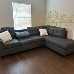 Brand New Rocket Charcoal Reversible Sectional Dimensions: 102" x 74" x 37"H (OVERALL SECTIONAL)