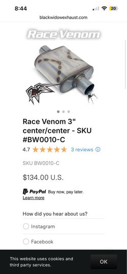 Race venom mufflers