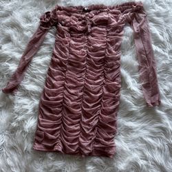 pink ruffle dress