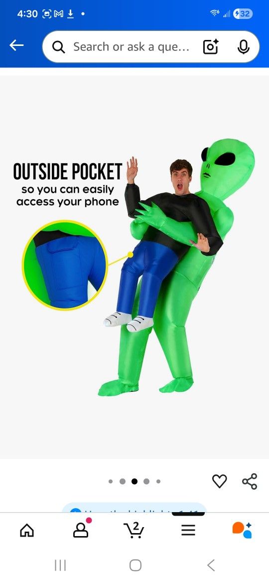 Adult/Teen Alien Halloween Costume