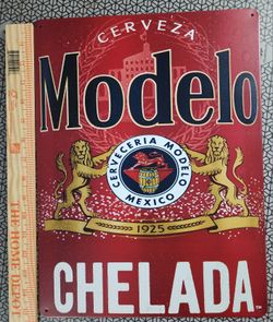 16x12 Modelo Chelada Beer Metal Bar Sign