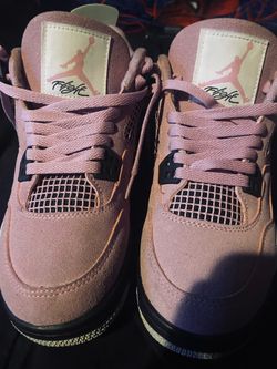 Air Jordan 4 Pink Suede Sneakers