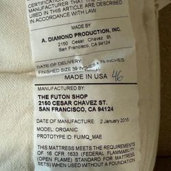 Organic Cotton Futon Mattress