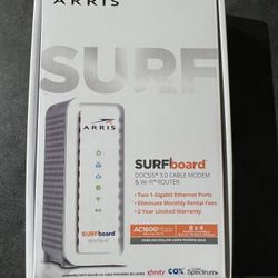 Arris Surfboard SBG6700AC DOCSIS 3.0 Cable Modem/Wi-Fi AC1600 Router - Retail Packaging - White, Mod