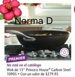 Wok de  13” carbón steel Nuevo en su caja 🌺 princess house 🌺