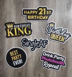 21st Birthday Photobooth Props  - High Quality 5mm pvc