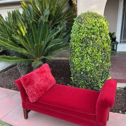 Red Velvet Bench/Chaise Lounge 