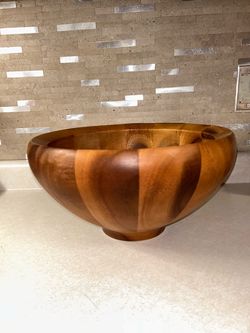 Large Nambe Wooden Bowl
