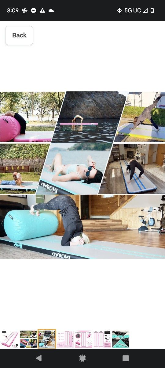 $150 OWRAMI 10FT LONG INFLATABLE GYMNASTICS TUMBLING MAT