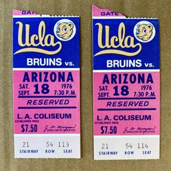 9/18/1976 UCLA Bruins vs. Arizona at L.A. Coliseum Ticket Stubs Vintage Memorabilia 