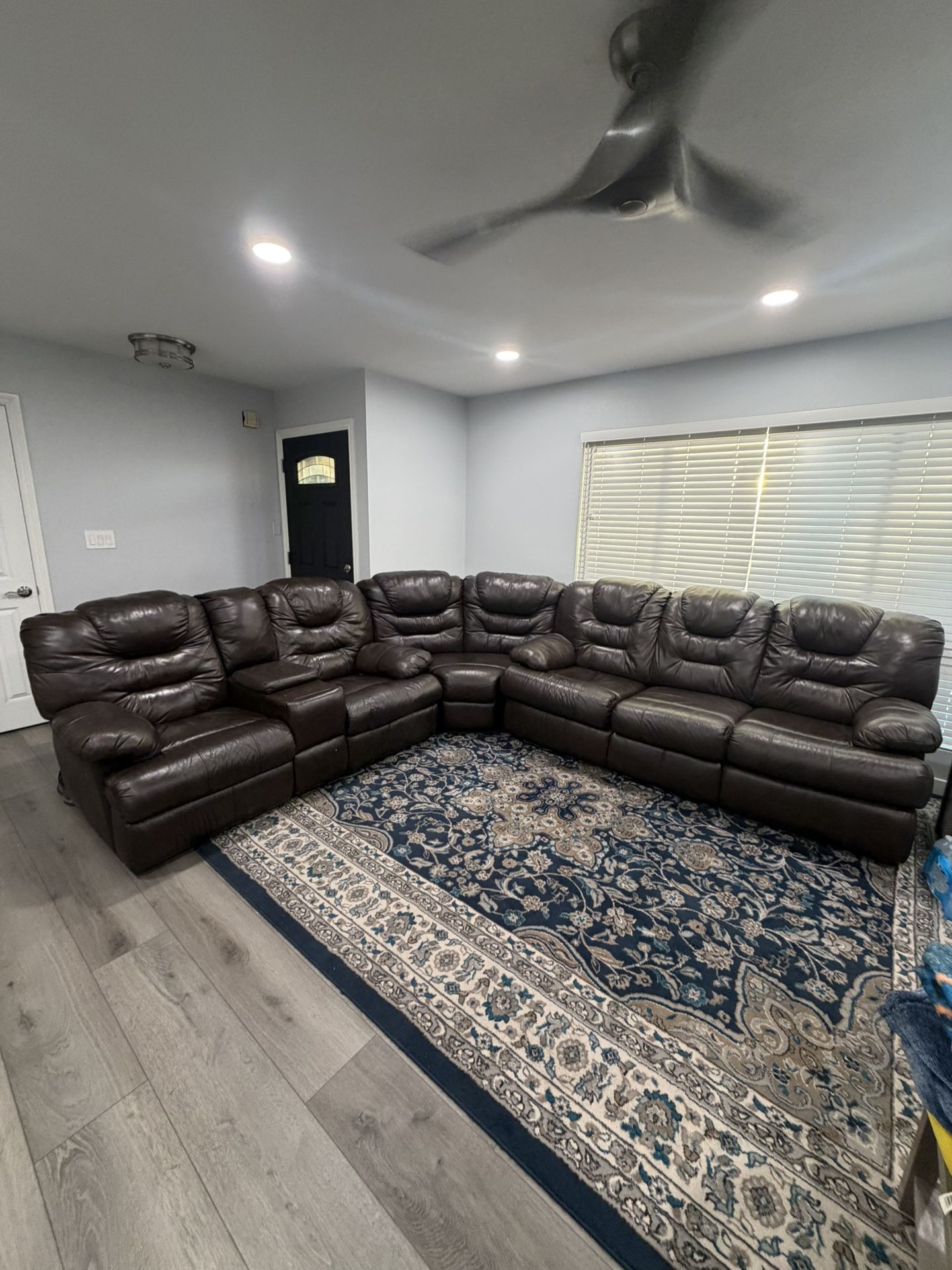 Brown Leather Sectional Couch