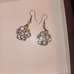Cubic Zirconia Cluster Earrings