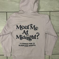 Taylor Swift Album Midnights Puff Print Hoodie Sweater Size Medium Lavender