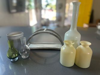 Variety of Decor - Bud Vases, Candle, Ceramic Sculpture