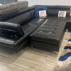 BEAUTIFUL BLACK IBIZA SECTIONAL SOFA!$899!*SAME DAY DELIVERY*NO CREDIT NEEDED*EASY FINANCING*HUGE SALE*