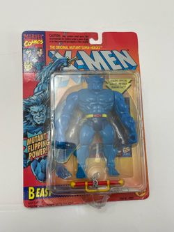 Plastic action figure titled 'Beast' from Marvel Comics X-Men series by ToyBiz.