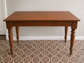 Wood Accent Table / Small Dining Table – Warm Brown Finish