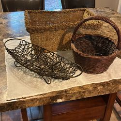 3 Wicker Baskets