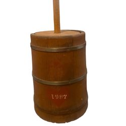Mini BASKETVILLE Wooden Antique Style BUTTER CHURN 1987